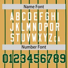 Old Gold Green Pinstripe Two-tone Side Baseball Jersey 4