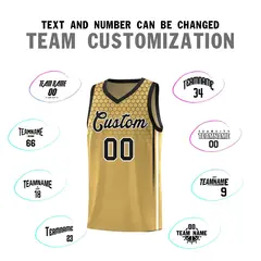Old Gold Honeycomb Pattern Basketball Uniform Jersey 4
