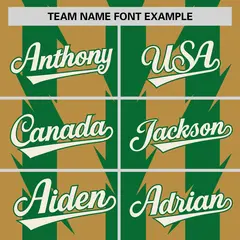 Old Gold Kelly Green Blade Pattern Raglan Baseball Jersey 3
