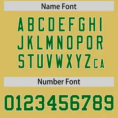Old Gold Kelly Green Star Pattern Raglan Football Jersey 4