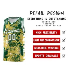 Old Gold Kelly Green Vice Burst Graffiti Basketball Jersey 2