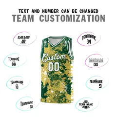 Old Gold Kelly Green Vice Burst Graffiti Basketball Jersey 4