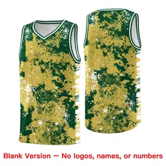 Old Gold Kelly Green Vice Burst Graffiti Basketball Jersey 6
