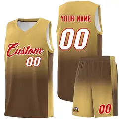Old Gold Light Brown Gradient Basketball Jersey 1