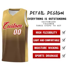 Old Gold Light Brown Gradient Basketball Jersey 2