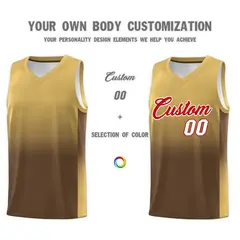 Old Gold Light Brown Gradient Basketball Jersey 3