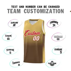 Old Gold Light Brown Gradient Basketball Jersey 4