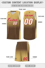 Old Gold Light Brown Gradient Basketball Jersey 5