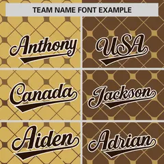 Old Gold Light Brown Plaid Split Authentic Baseball Jersey 3