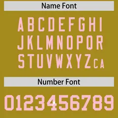Old Gold Light Pink Sequin Lettering Football Jersey 4