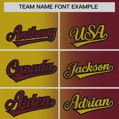 Old Gold Maroon Two Tone Gradient Fashion Baseball Jersey 3