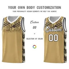 Old Gold Mosaic Stars Basketball Uniform Jersey 3