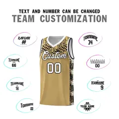 Old Gold Mosaic Stars Basketball Uniform Jersey 4