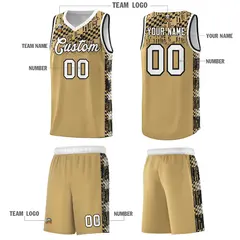 Old Gold Mosaic Stars Basketball Uniform Jersey 5