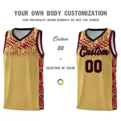 Old Gold Mosaic Stars Basketball Uniform Jersey 3
