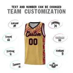 Old Gold Mosaic Stars Basketball Uniform Jersey 4