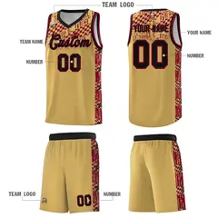 Old Gold Mosaic Stars Basketball Uniform Jersey 5