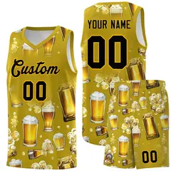 Old Gold National Beer Day Beer Bubble Basketball Jersey