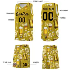 Old Gold National Beer Day Beer Bubble Basketball Jersey 3