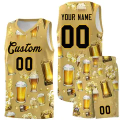 Old Gold National Beer Day Beer Bubble Basketball Jersey
