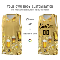 Old Gold National Beer Day Beer Bubble Basketball Jersey 2