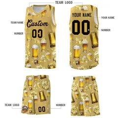 Old Gold National Beer Day Beer Bubble Basketball Jersey 3
