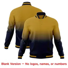 Old Gold Navy Gradient Full-Snap Varsity Letterman Jacket 7