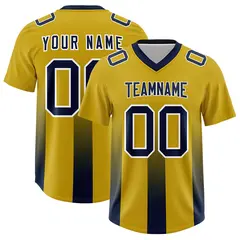 Old Gold Navy Gradient Vertical Stripe Football Jersey 1