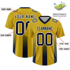 Old Gold Navy Gradient Vertical Stripe Football Jersey 2