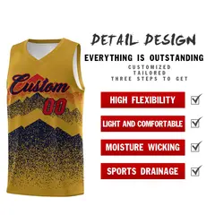 Old Gold Navy Mountain Fade Gradient Basketball Jersey 2