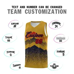Old Gold Navy Mountain Fade Gradient Basketball Jersey 4