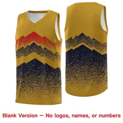 Old Gold Navy Mountain Fade Gradient Basketball Jersey 6