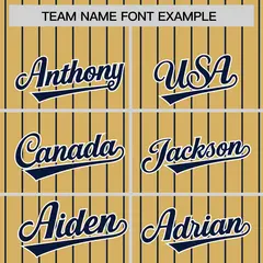 Old Gold Navy Pinstripe Raglan Varsity Letterman Jacket 3