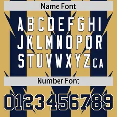 Old Gold Navy Razr Stripe Graffiti Pattern Flag Football Jersey 4