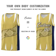 Old Gold Navy Snake Scale Venomous Fang Graffiti Basketball Jersey 3