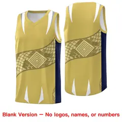 Old Gold Navy Snake Scale Venomous Fang Graffiti Basketball Jersey 6