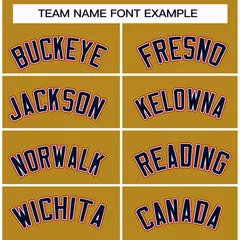 Old Gold Navy White-Red Classic Style Hockey Jersey 3