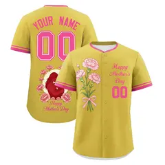 Old Gold Pink Mother's Day Baseball Jersey