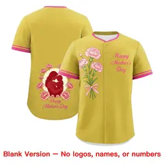Old Gold Pink Mother's Day Baseball Jersey 6