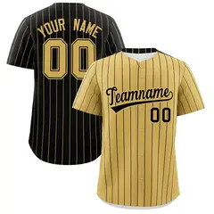 Old Gold Pinstripe Two-Tone Authentic Baseball Jersey 1