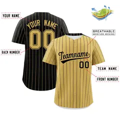 Old Gold Pinstripe Two-Tone Authentic Baseball Jersey 2