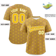 Old Gold Polka Dot Graffiti Authentic Baseball Jersey 2