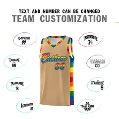 Old Gold Pride Month LGBT Rainbow Basketball Jersey 4