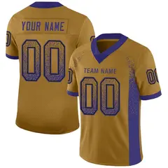Old Gold Purple-Black Drift Mesh Football Jersey 1