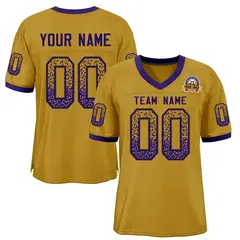 Old Gold Purple-Black Drift Mesh Football Jersey 1