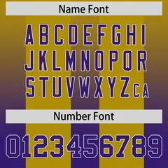 Old Gold Purple Gradient Vertical Stripe Football Jersey 4