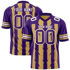 Old Gold Purple Razr Stripe Graffiti Pattern Flag Football Jersey 1
