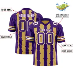 Old Gold Purple Razr Stripe Graffiti Pattern Flag Football Jersey 2