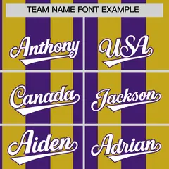Old Gold Purple Stripe Two-Button Softball Jersey 3