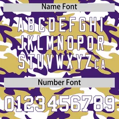 Old Gold Purple White Camo Gradient Fashion Baseball Jersey 4
